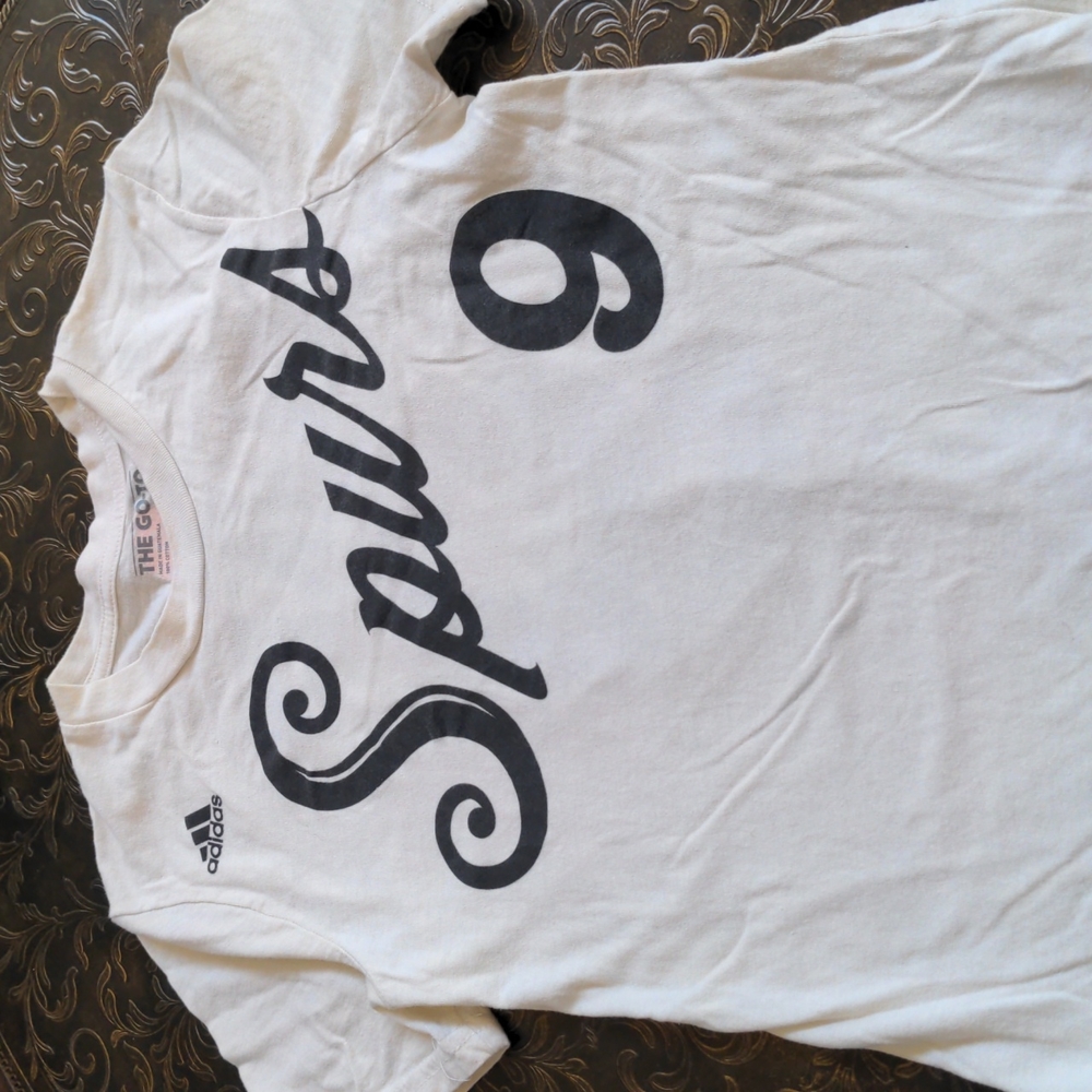 KIDS NBA Adidas Spurs Tony Parker T-shirt, Size- Med 10/12, Color- Off white